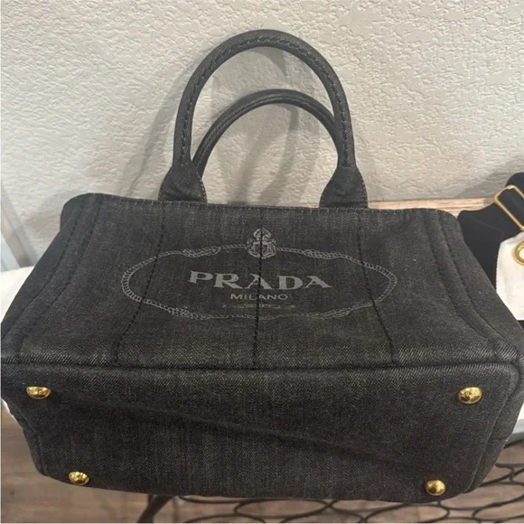 Prada Black Denim Tote Bag - Picture 8 of 16